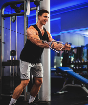 Cable exercise in gym